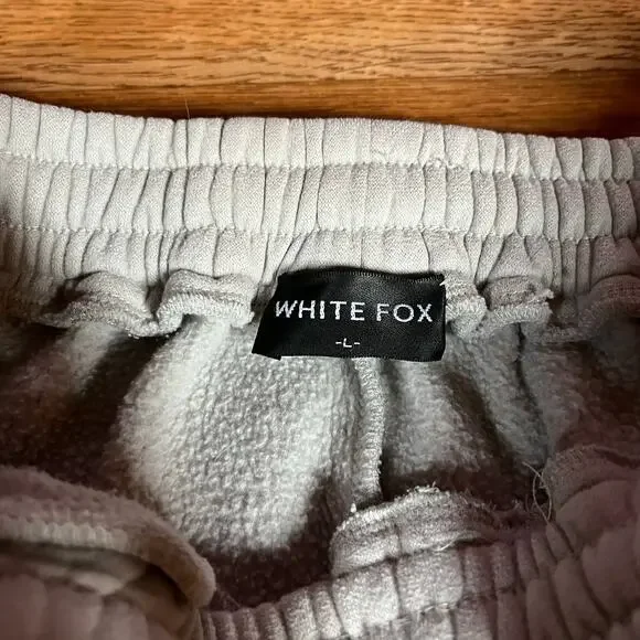 White Fox Sweatpants Womens Sz L Beige Tapered Jogger Preowned - Picture 4 of 4